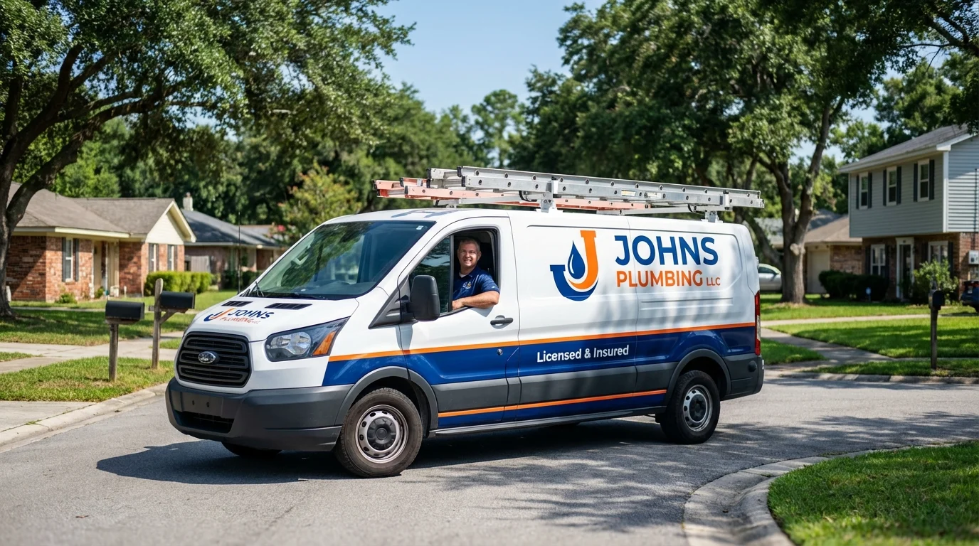 Johns Plumbing LLC service van in Marysville, KS